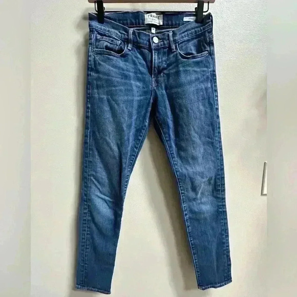 FRAME Le Garçon Slim Straight Cropped Ankle Jeans Light Vintage Wash Women’s 24 - Picture 1 of 7